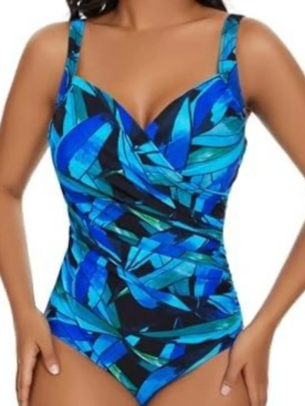 NWT Kirkland Signature Tropical Leaf Print One-Piece Swimsuit